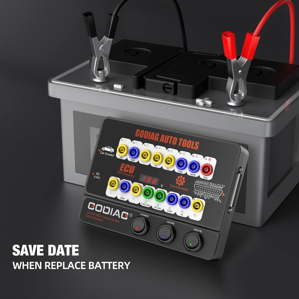 GODIAG GT100 OBDII Protocol Detector OBD2 Breakout Box E/CU Connector