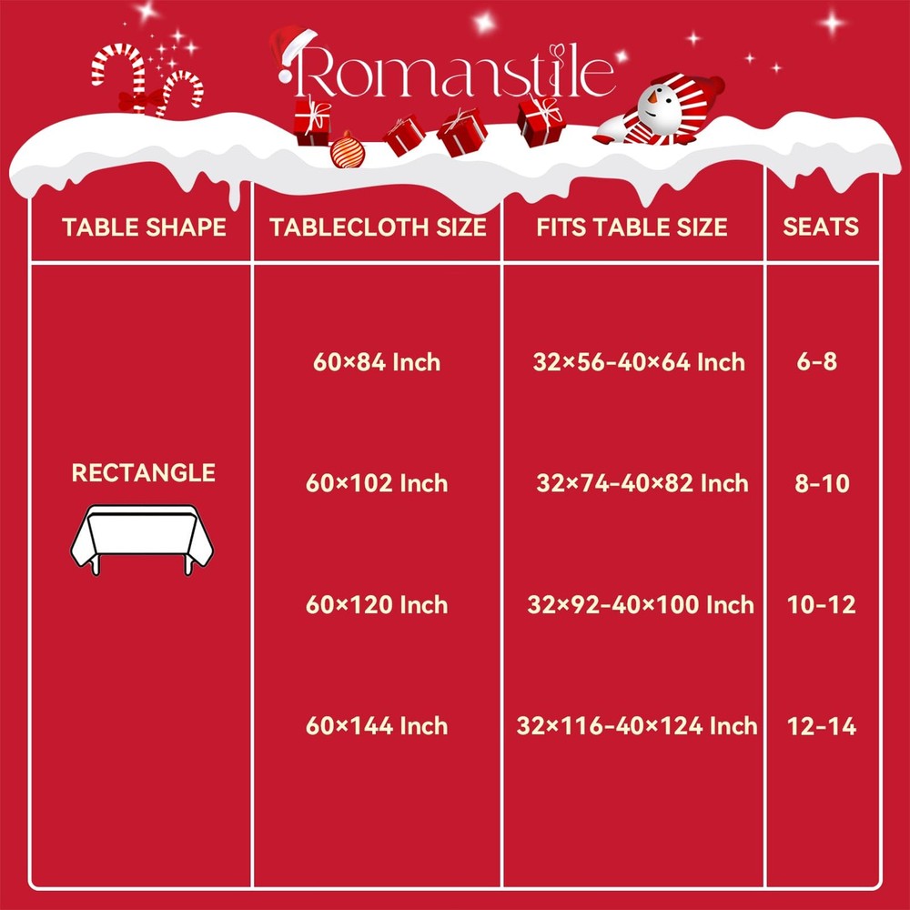Romanstile Christmas Jacquard Rectangle 60" x 104" (Rectangular), Red