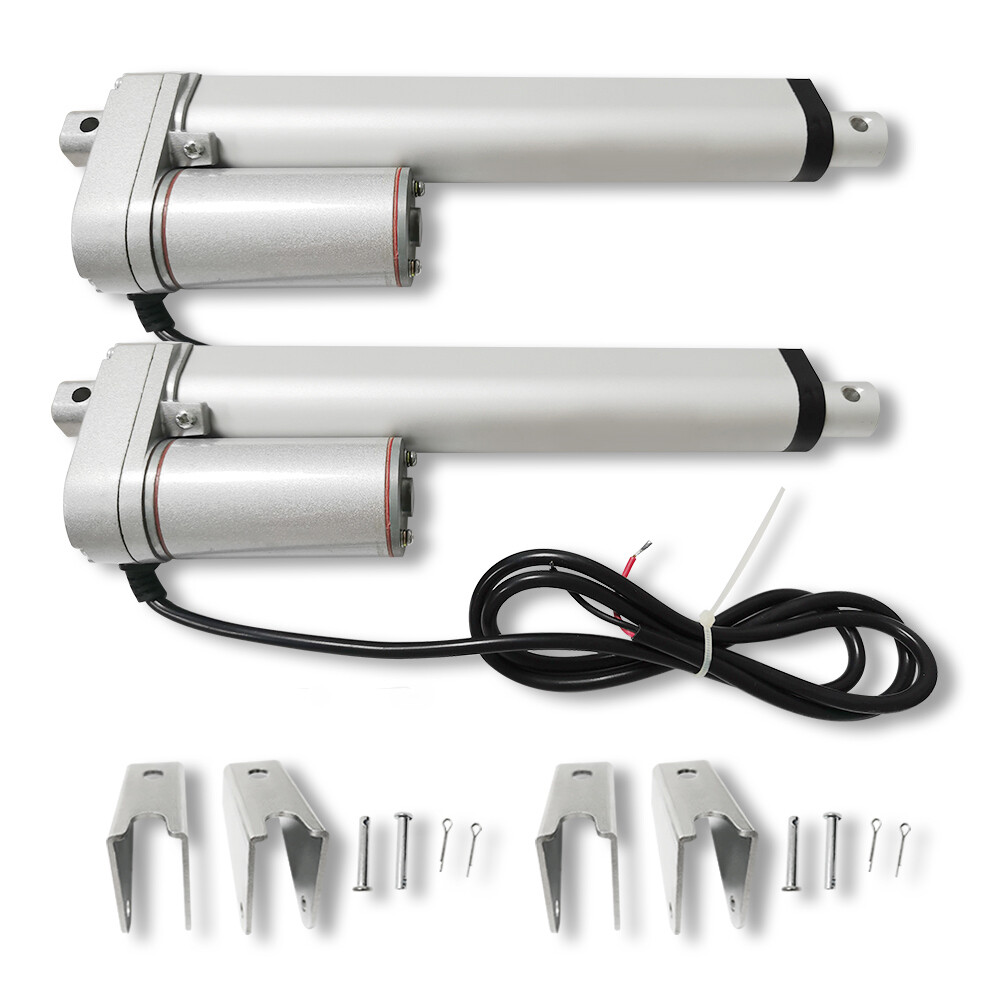 2Sets Linear Actuator 6" 225 Pound Max Lift Output 12 Volt DC& Mounting Brackets