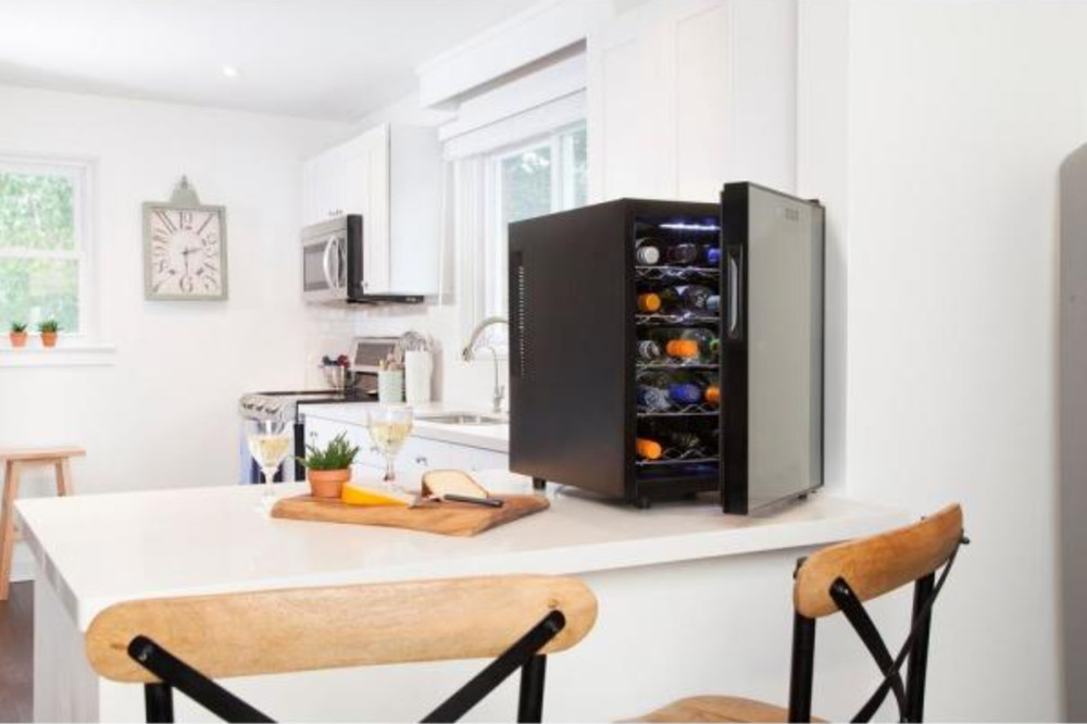 20-Bottle Rack Wine Cellar Fridge Sleek Cooler Console Cooling Unit Refrigerator