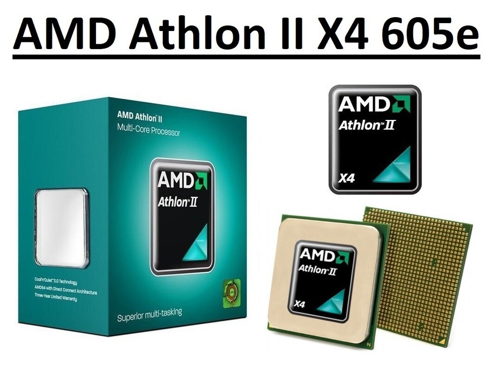 AMD Athlon II X4 605e Quad Core Processor 2.3 GHz,Socket AM2 AM3, 45W CPU