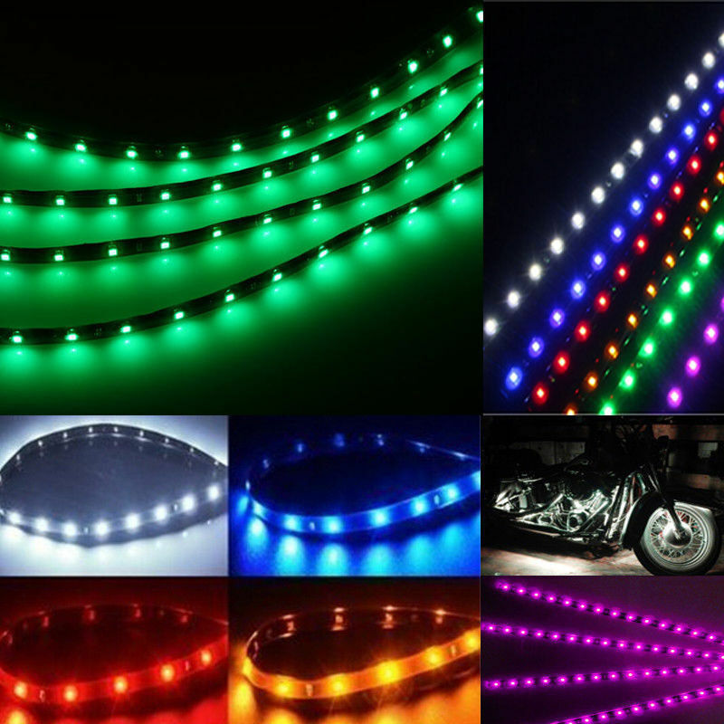 Lot Waterproof 12''/15 DC 12V Motor LED Strip Underbody Light For Car Motorcycl