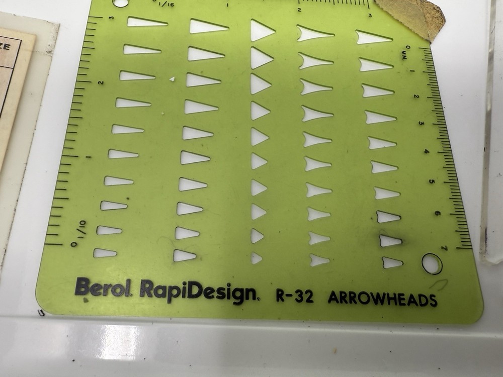 Vintage Drafting Drawing Design Template Berol Rapidesign Ames Alvin Plasticoid