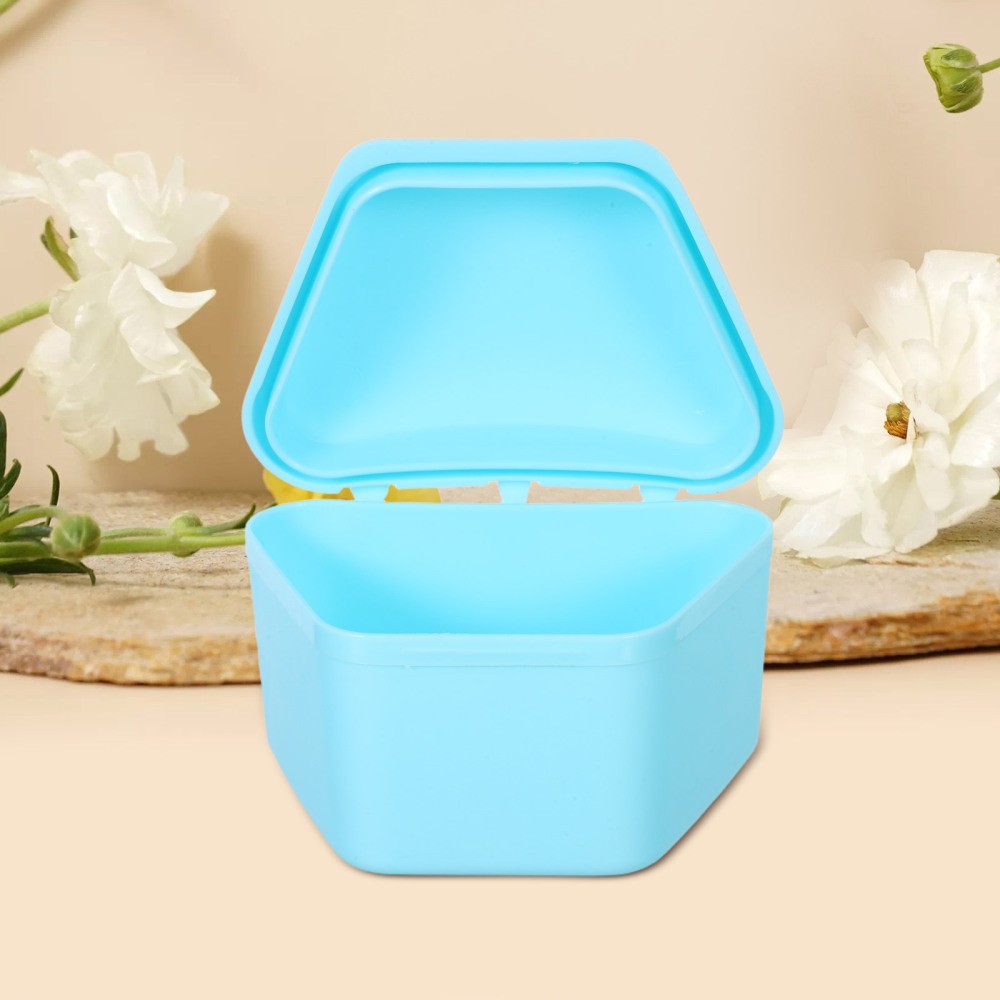 4 Pcs Retainer Travel Case Soaking Denture Soaker Container Leakproof