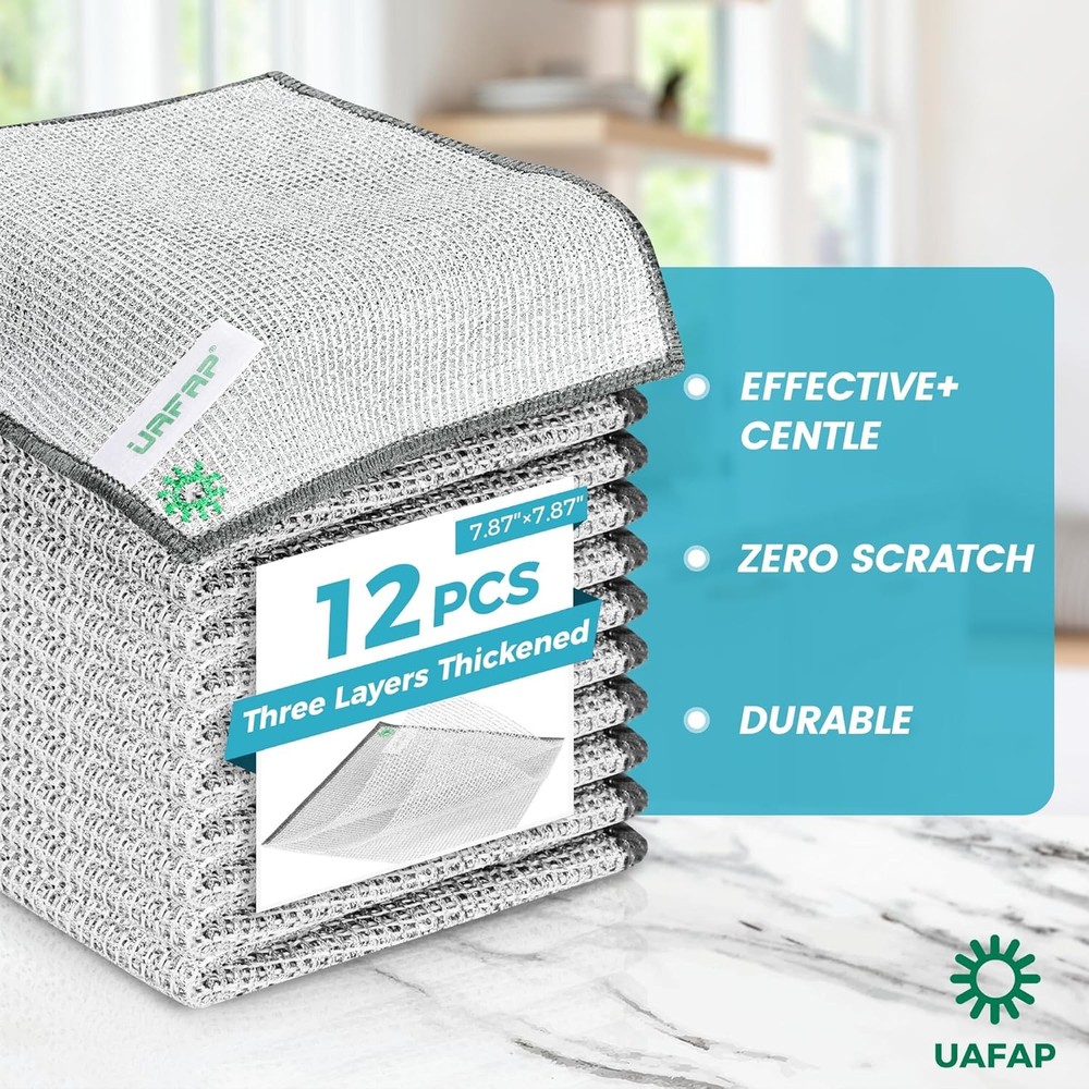 Scratch Free Wire Dish Cloths 12 Pack New