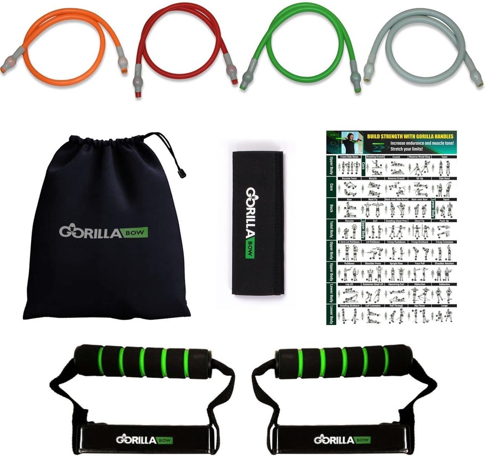 Gorilla Bow Resistance Bands with Handles Quick-Lock Multi-Layer Exercise Ban...