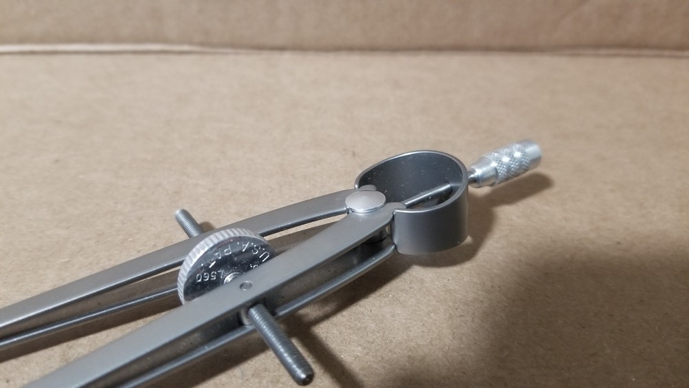 Vintage Vemco Blue Dot Drafting Compass-Missing Screw & Pointer Working , VGC