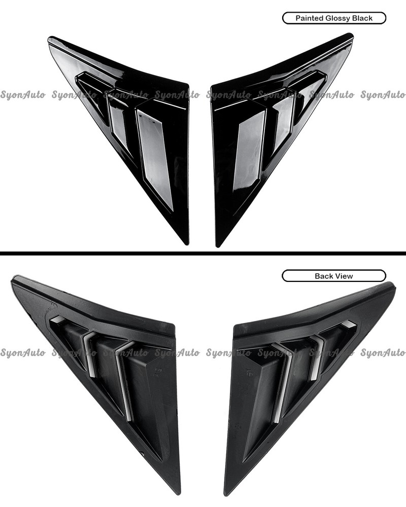 FITS 2017-2021 HONDA CIVIC HATCHBACK GLOSSY BLACK JDM SIDE WINDOW LOUVER VENT