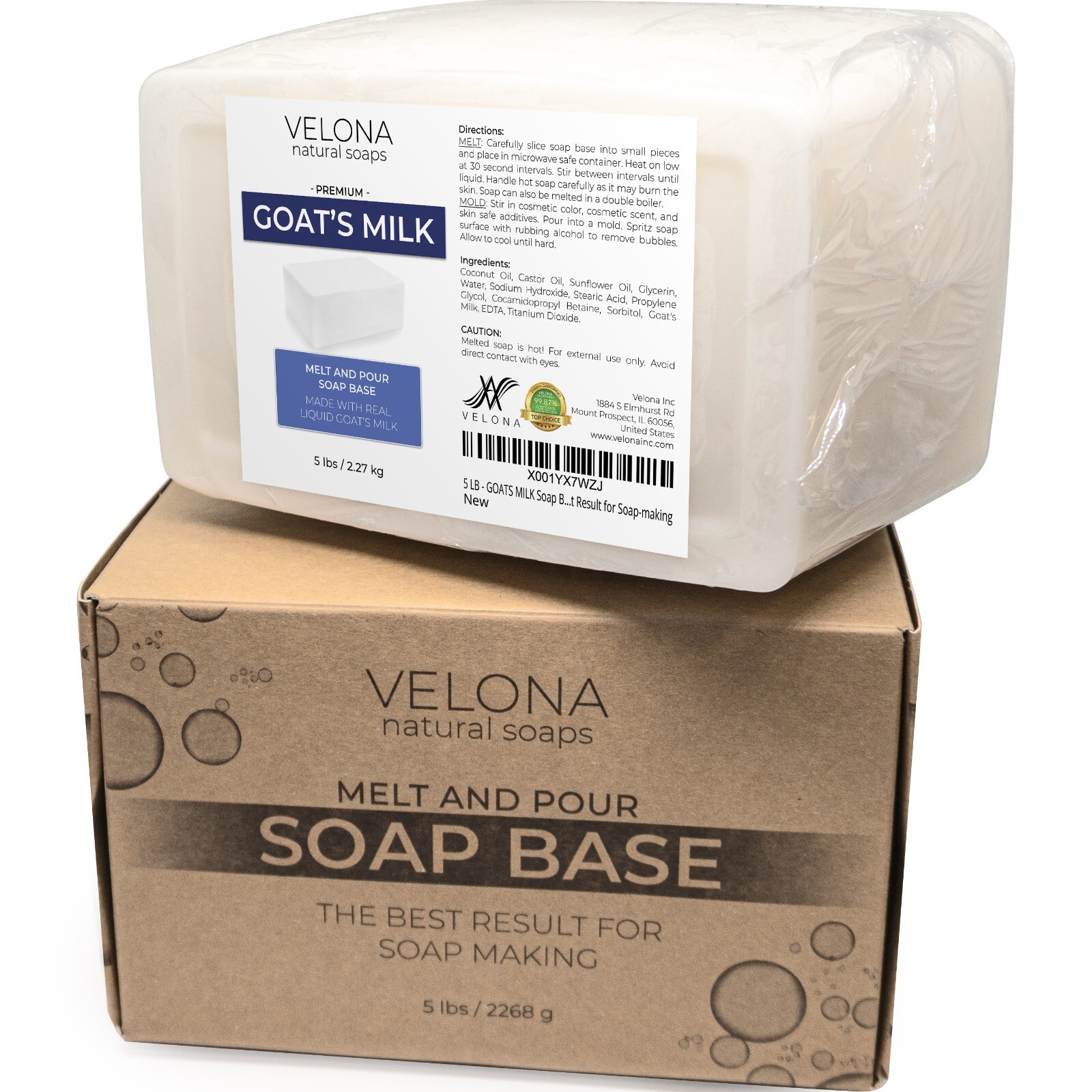 10 LB - GOATS MILK Soap Base by Velona | SLS/SLES free | Melt and Pour