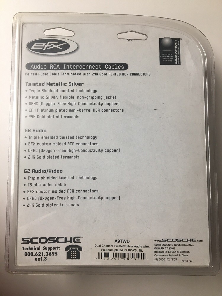 Scosche TWisted RCA Cable- 2 Ch - 9 ft