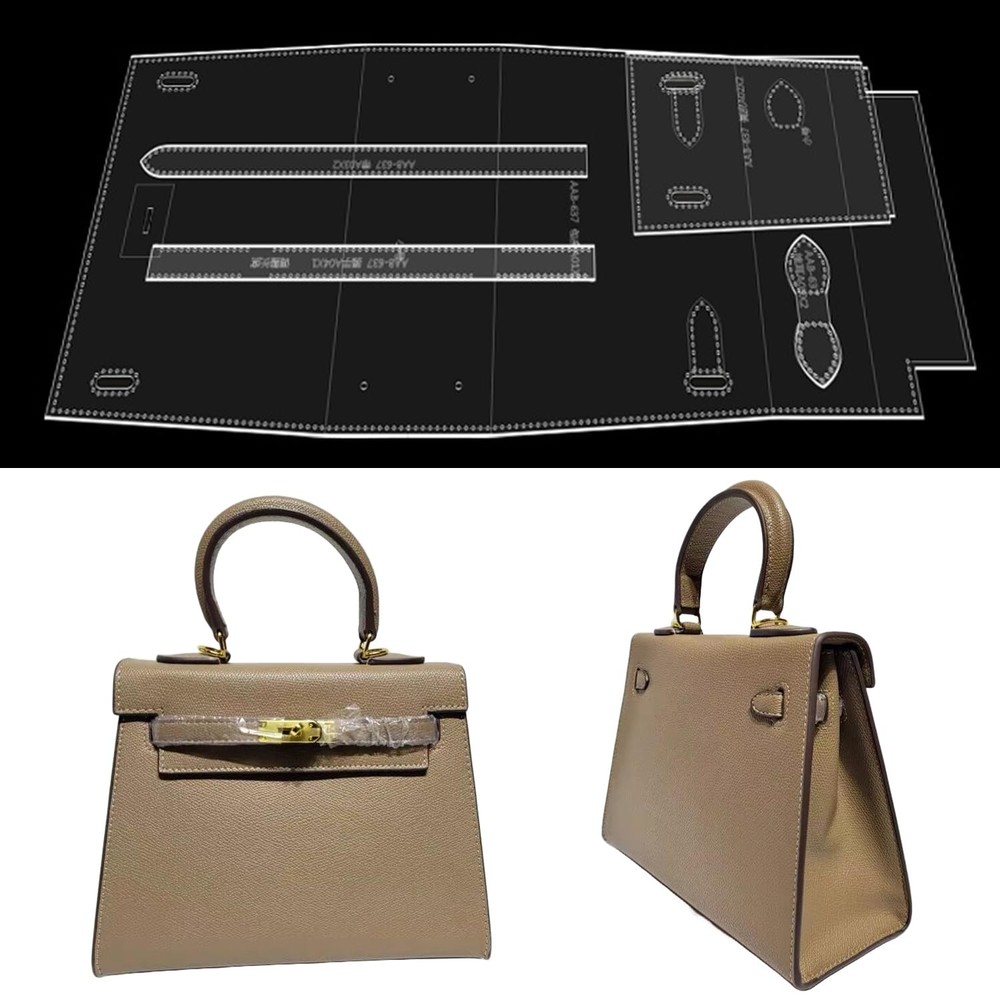 RIVEENY Handbag Shoulder Bag Acrylic Template,Leather Pattern transparently