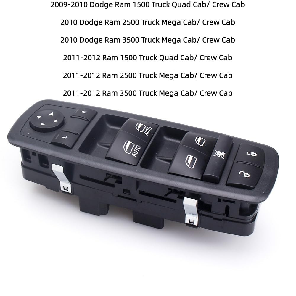 Master Power Window Switch Compatible with 2009 2010 2011 2012 Dodge BLACK