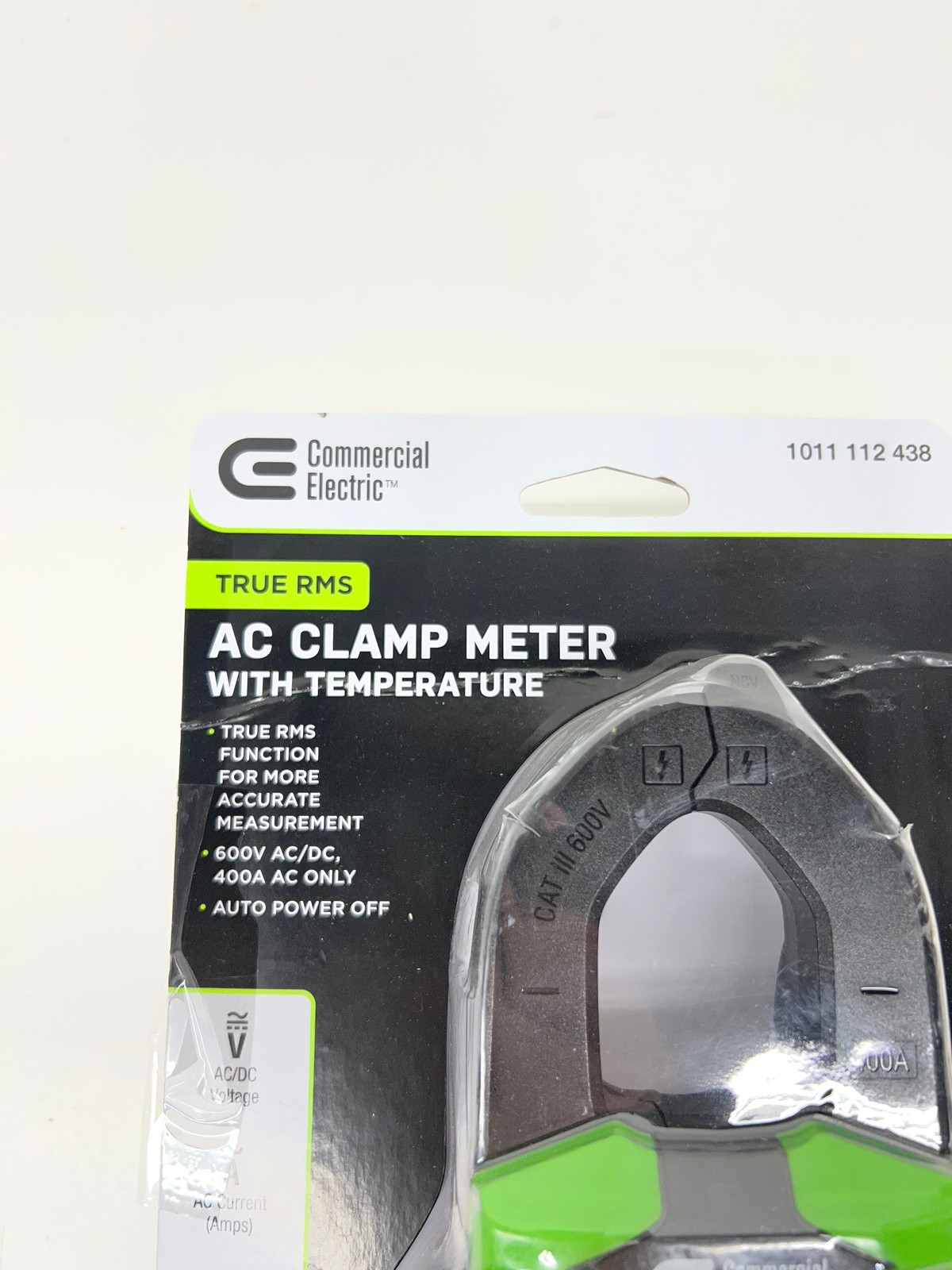 Commercial Electric 400 Amp AC True RMS Digital Clamp Meter with Temperature