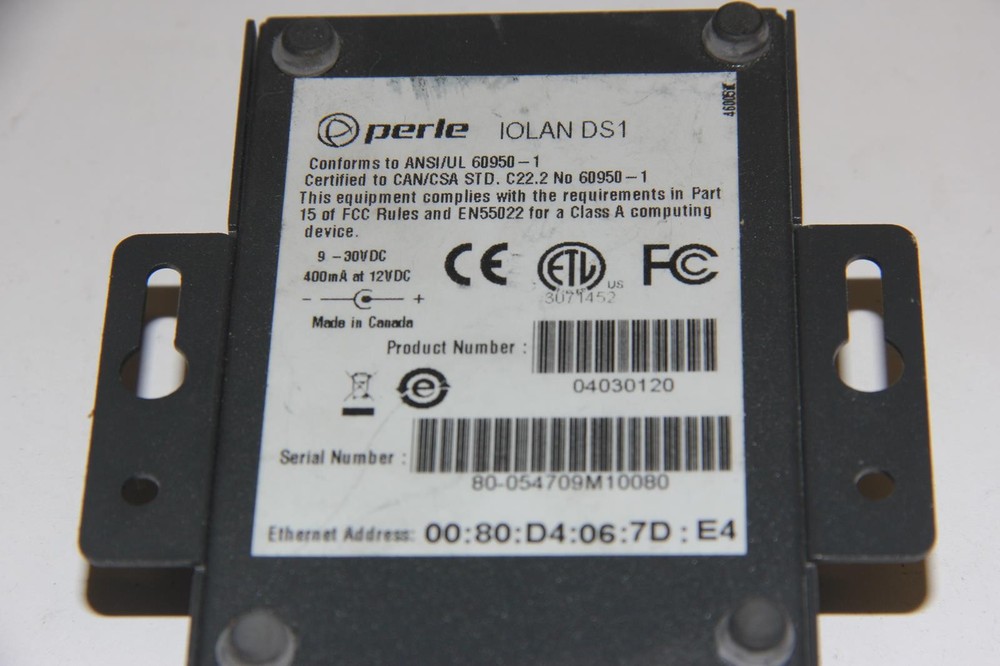 PERLE IOLAN DS1 04030120 Serial to Device Server