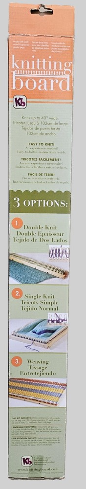28" KNITTING BOARD + PEG EXTENDERS Kit single knit + double In Box Solid Wood