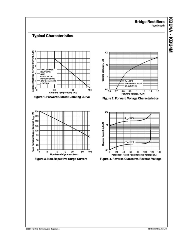 5 X 4 Amp 600 Volt Low Profile Bridge Rectifier - 600V 4A Inline Compact Diodes