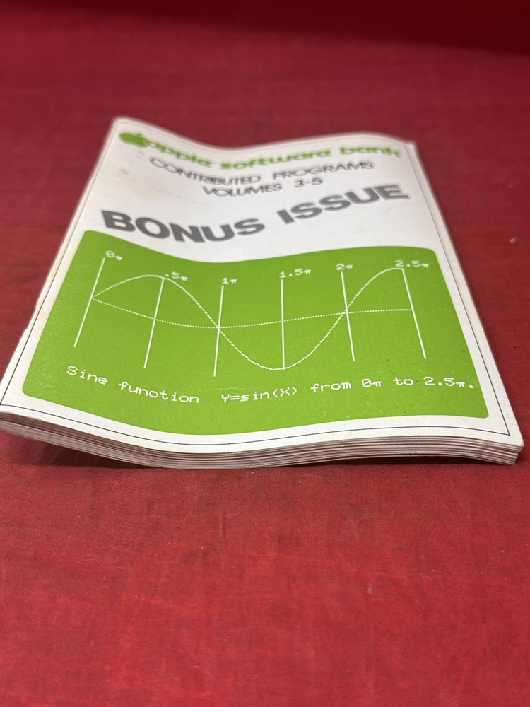 1978 Apple Software Bank Contributed Programs Vol 3-5 Bonus Issue Vintage Book