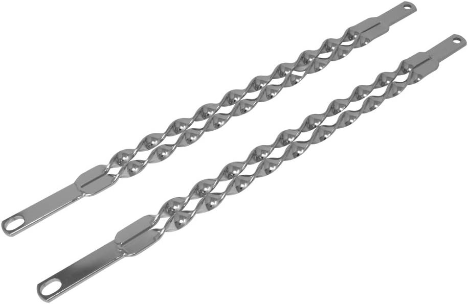 20" Chrome Twisted Spring Fork Bars - Square Double Fork Bar Styles