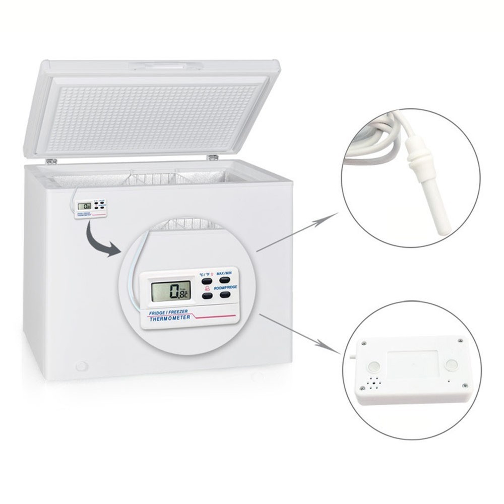 Temperature Sensor Alarm for Fridges Digital Display Waterproof Material
