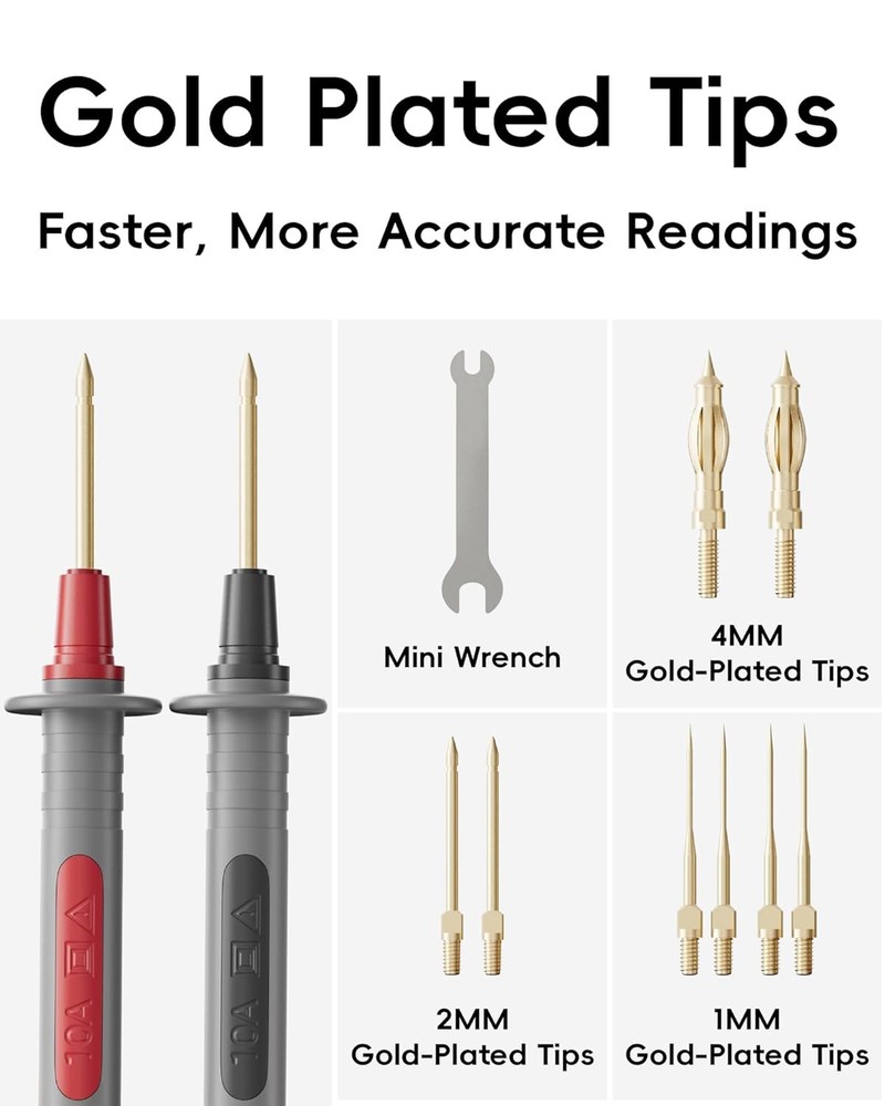 25-Piece Silicone Multimeter Test Lead & Back Probe Kit - Premium Modular Volt