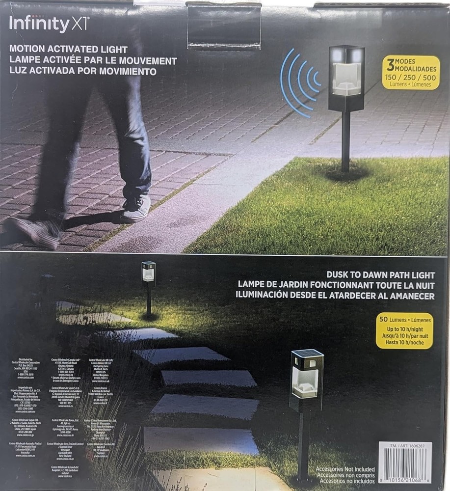 Solar Motion Path Light 500 lumens Easy Install Infinity X1 Weatherproof