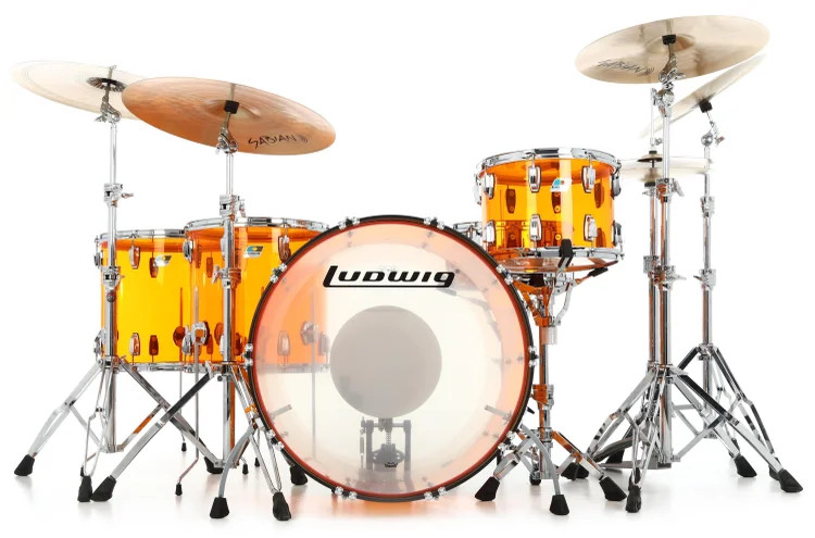 Ludwig Vistalite Zep 4-piece Shell Pack - Amber