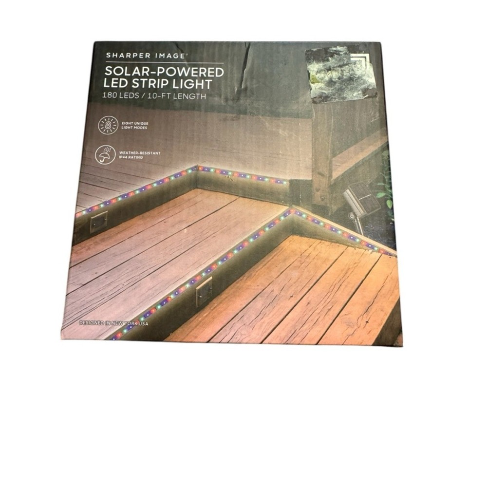 Sharper Image 10Ft Solar Powered LED Strip Light NEW