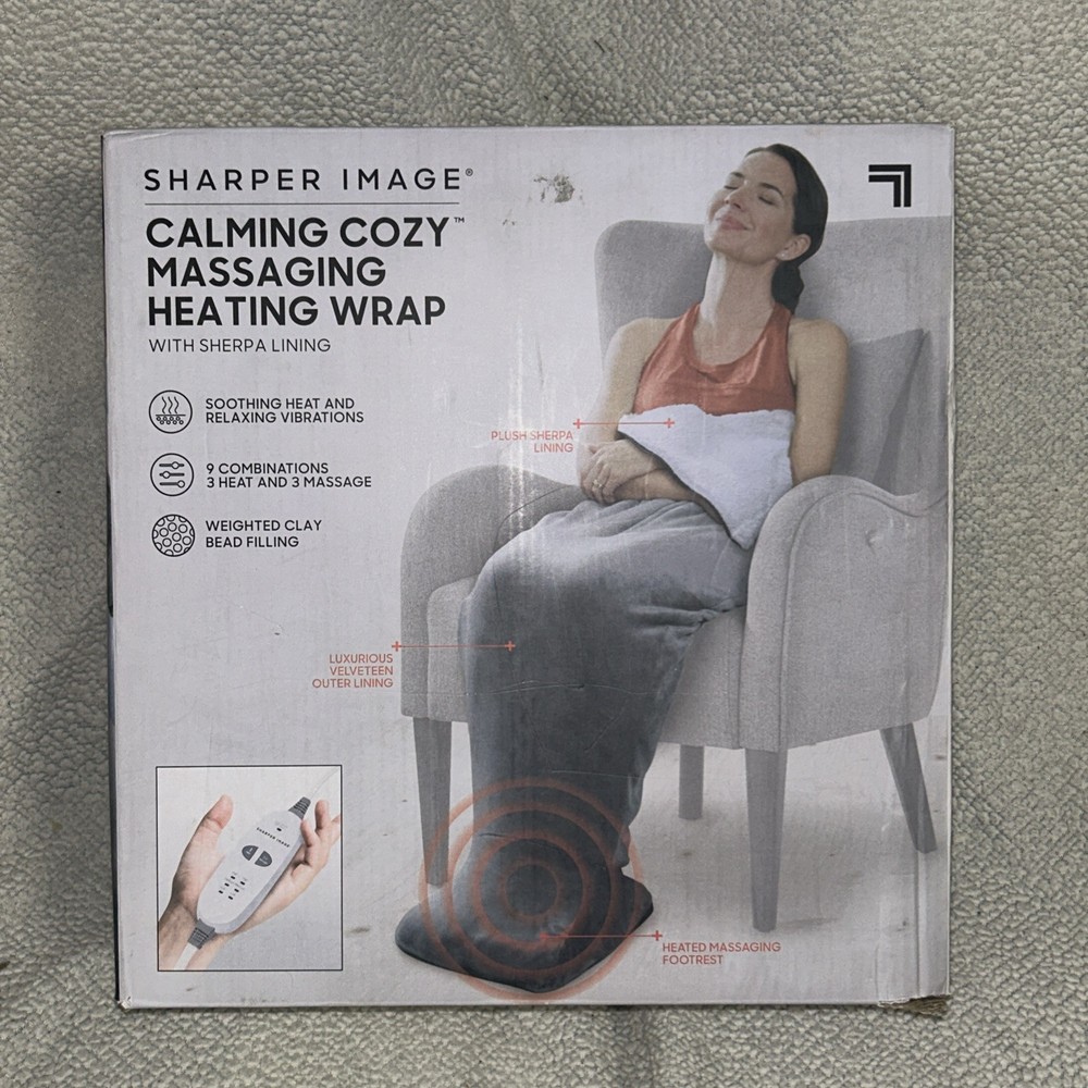 Sharper Image Calming Cozy Back Heating Pad - Gray