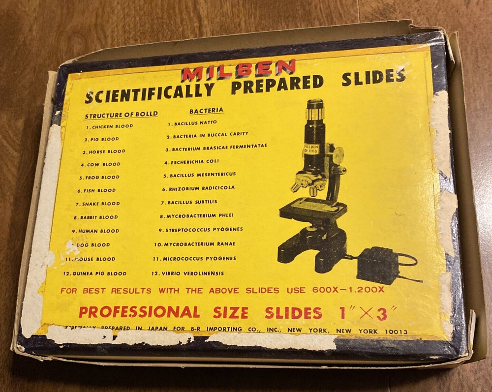 Milben Microscope 22/24 Prepared Slides Bacteria & Blood ***Missing 2 Slides***