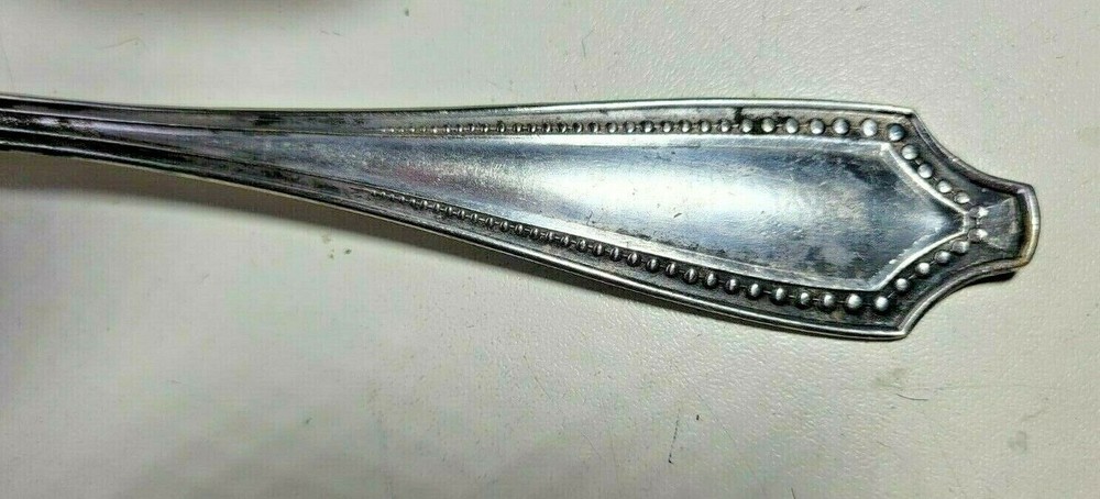 SHEFFIELD TWO- Silverplated 8 1/2" Cold Meat Serving Fork-Beaded Edge -England