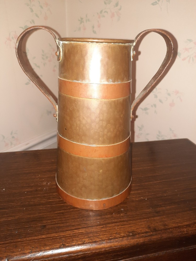 Antique Russian 2 Handled Cup Copper Brass