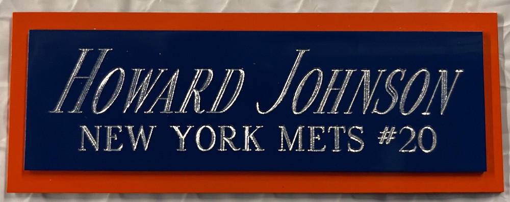 HOWARD JOHNSON METS NAMEPLATE FOR AUTOGRAPHED Signed Baseball Display CUBE CASE