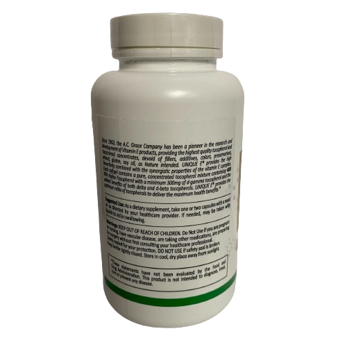 UNIQUE E A.C. Grace Company Mixed Tocopherols Softgels 120 Count