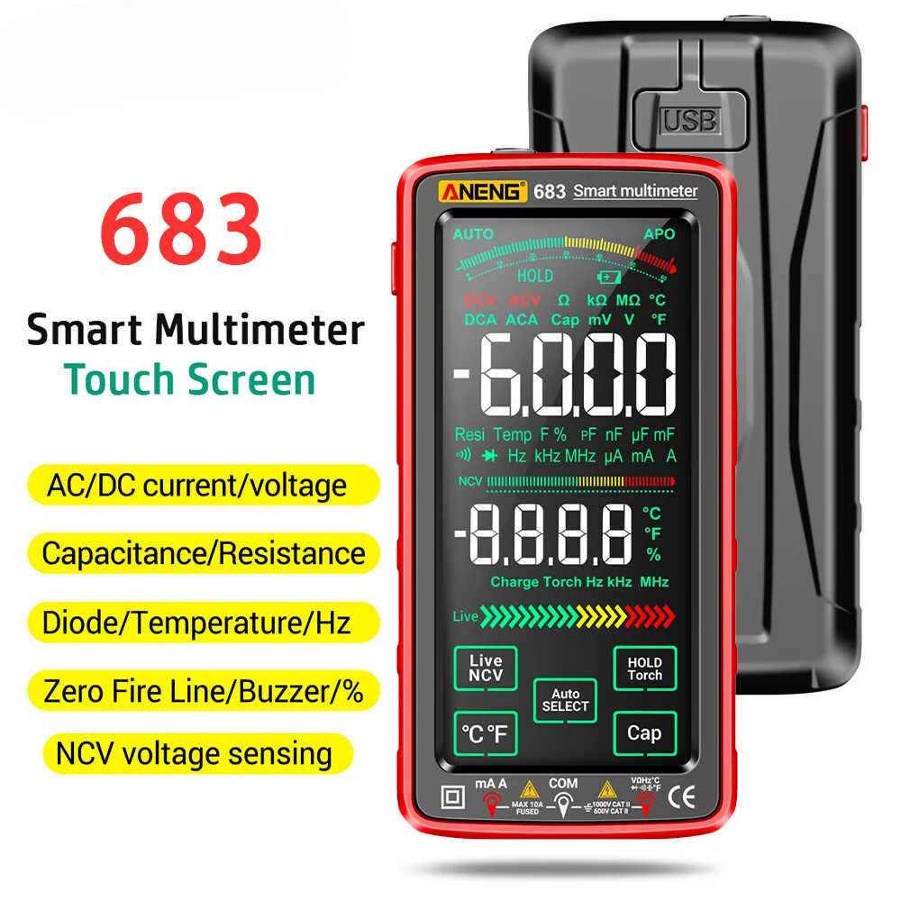 Smart Multimeter -Touch 6000 Counts Multimetro Test Multitester AC/DC Voltage