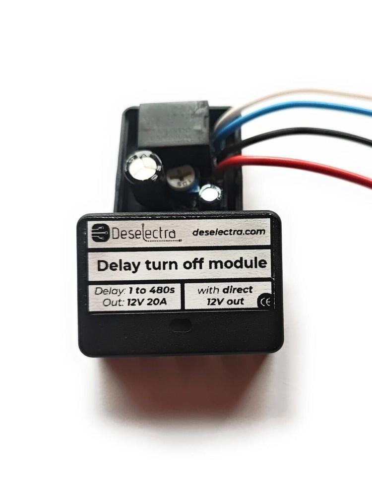 Easy to use car timer switch relay 1-480 sec delay off 20A direct 12V out