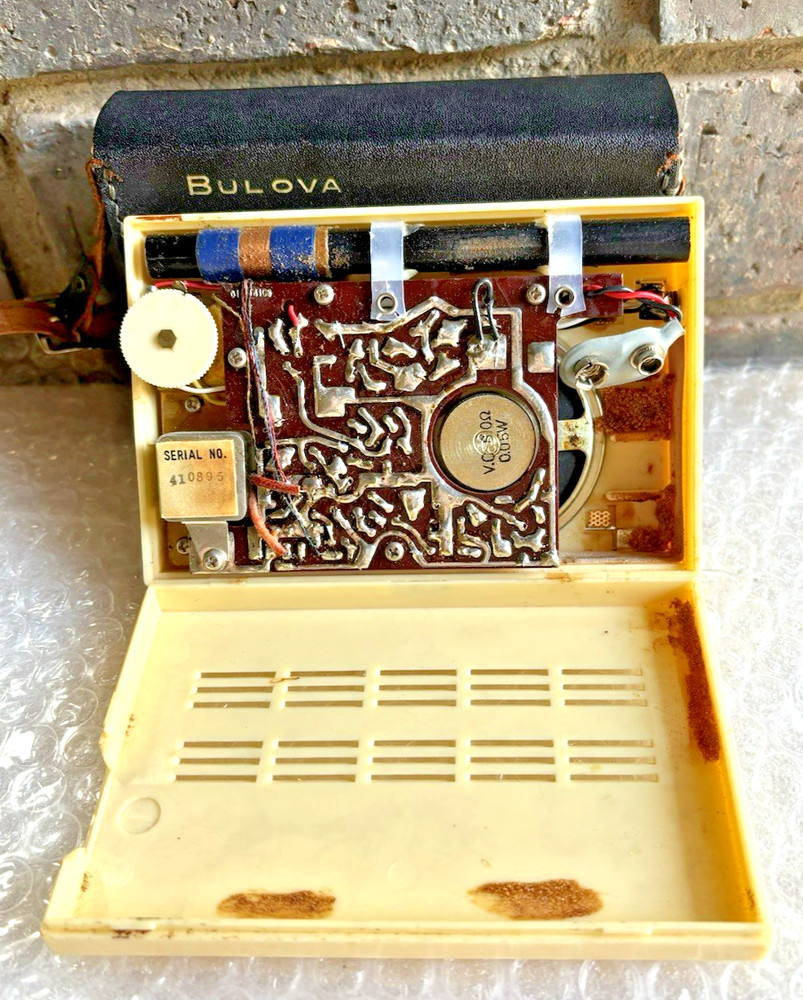 Vintage Bulova Transistor Radio with Case--Untested