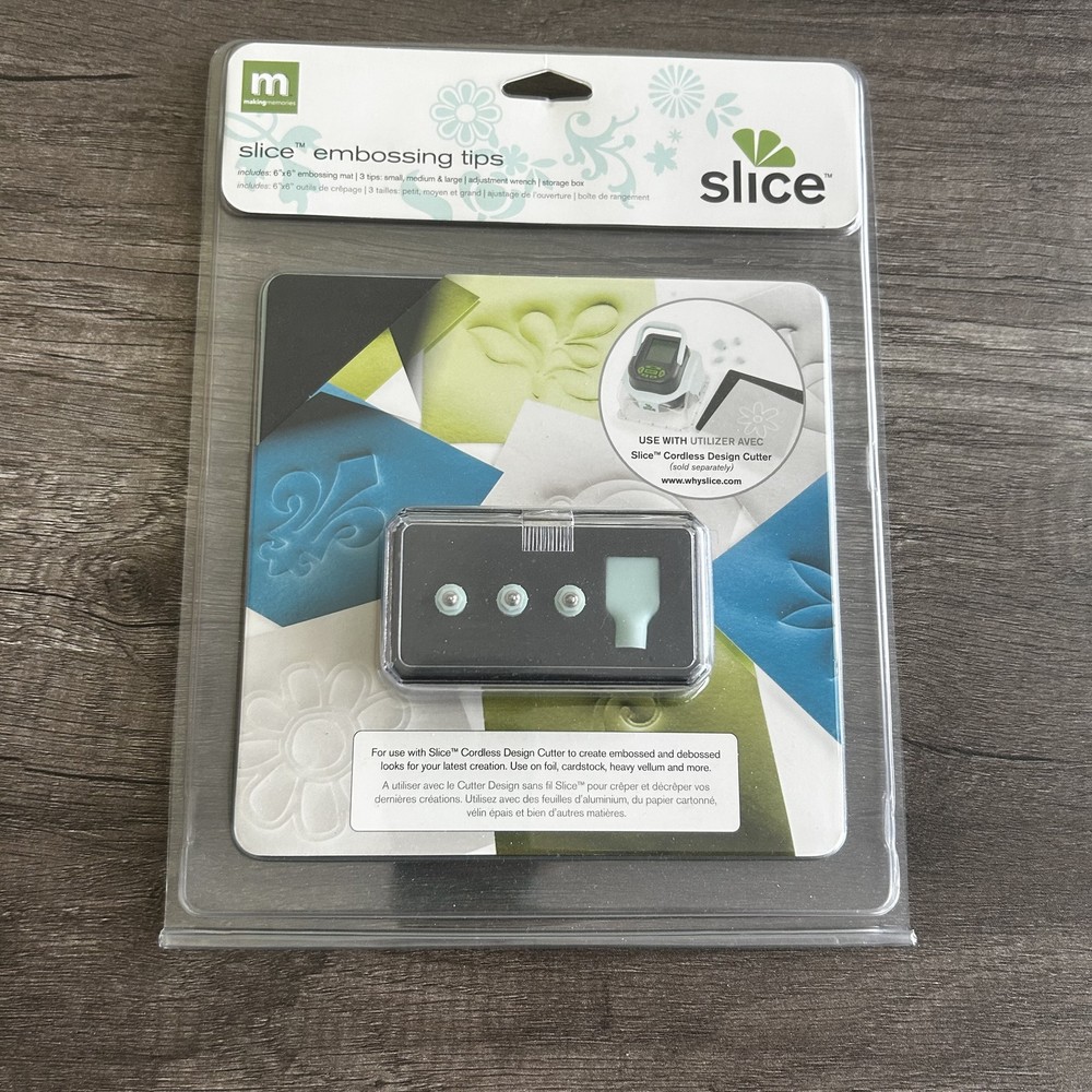 Slice Embossing Tips Set with Mat Medium for Cordless Design Cutter Paper Craft