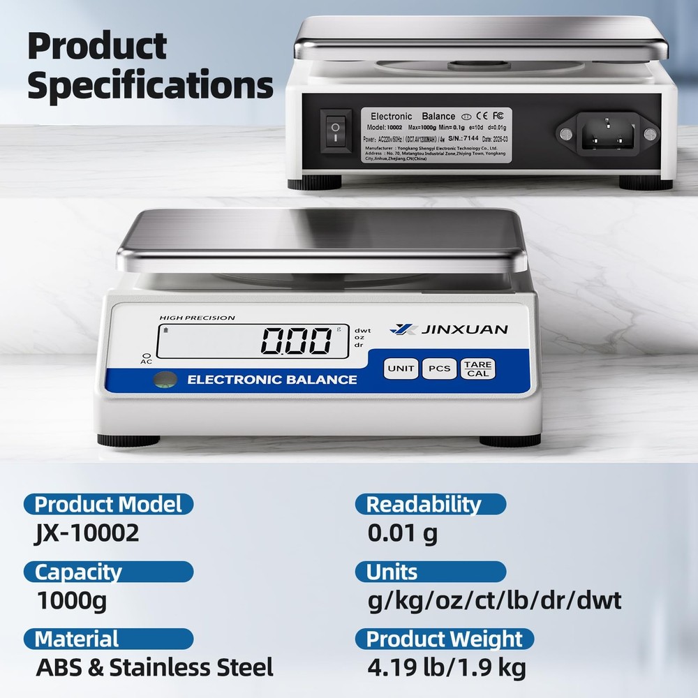 Lab Scale 1000g Digital Scale 0.01 Gram Accuracy High Precision Scale Electronic