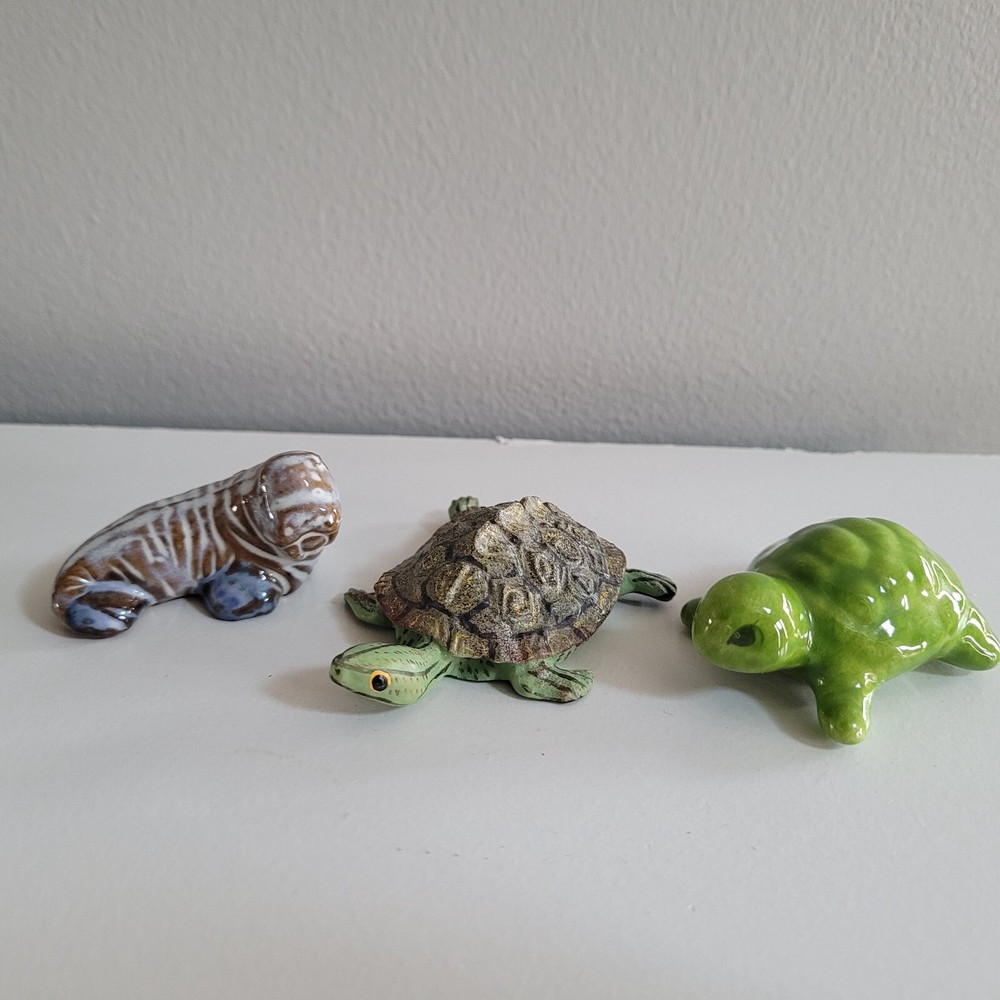 Pottery Walrus, Ceramic Turtle, Resin Tortoise Figurines
