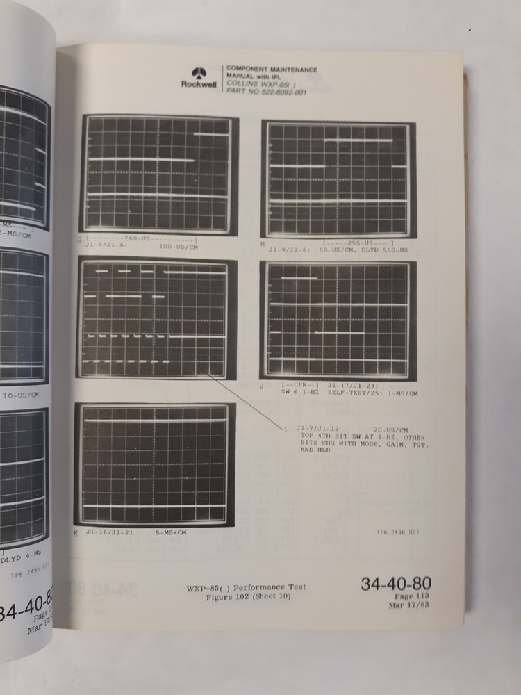Collins WXP-85( ) Weather Radar Panel Component Maintenance Manual Original
