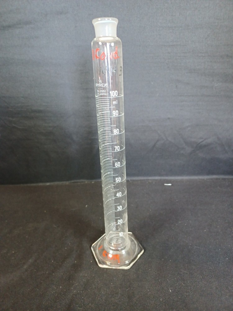Pyrex #16 100ml Cylinder Hex Bottom No 2982