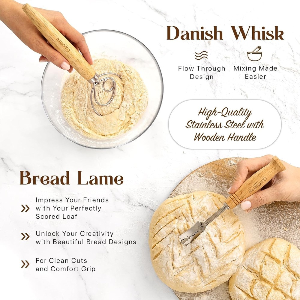 17-Piece Sourdough Starter Kit with Proofing Baskets & Essential Baking Tools