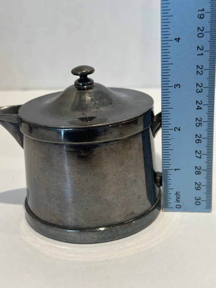 Benedict Heavy Silverplated Lidded Creamer With Nice Patina