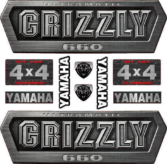 2003 Yamaha Grizzly 660 OEM Decal Kit Emblem Sticker Side Tank Graphics ATV