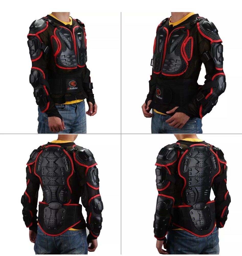 Ridbiker Motorcycle Full Body Armor Protector Removable Racing Jacket Size M