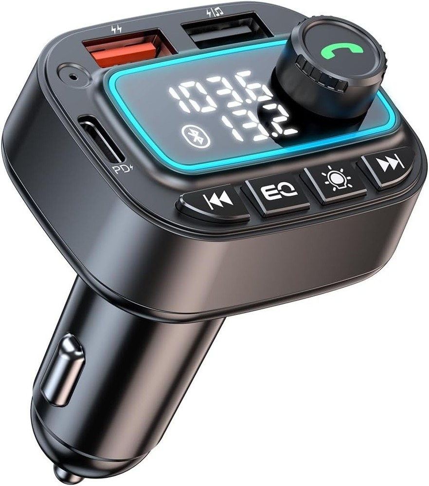 Bluetooth 5.0 Car Wireless FM Transmitter Adapter USB PD Charger AUX Hands LOT