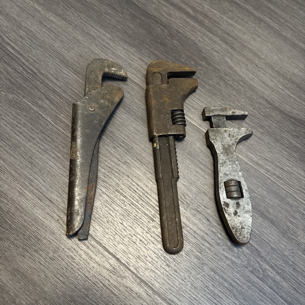 3 Vintage Adjustable Spanners /wrenches