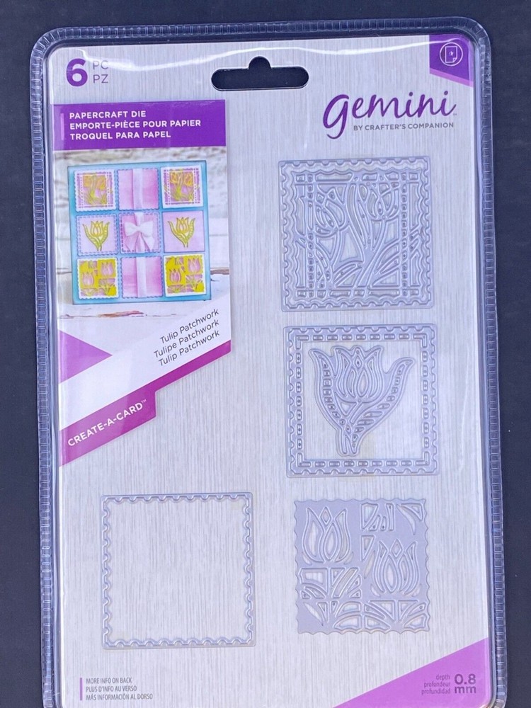 Crafter's Companion Gemini Tulip Patchwork Create a Card Cut Craft Die