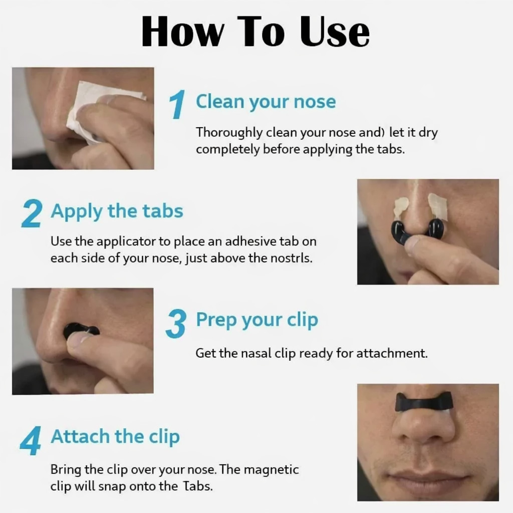 30PCS Magnetic Nasal Dilator Anti Snoring Nose Breathing Clip Sleep Aid Kit