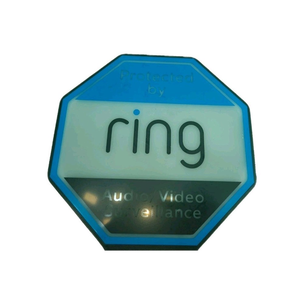 Ring Solar Security Sign Illuminated & Solar Powered USED NO POLE